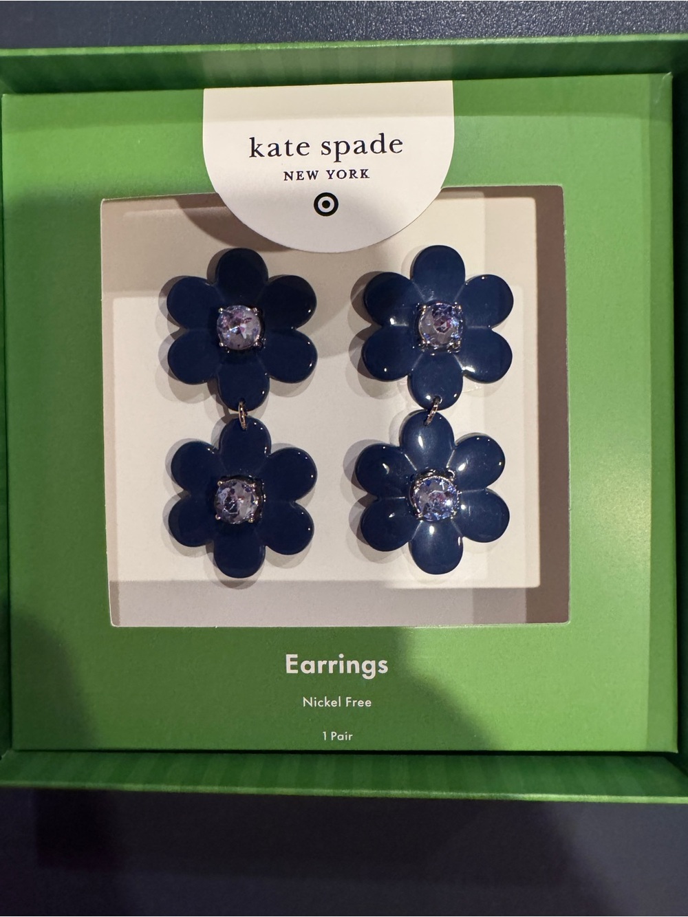 kate spade Double Layer Navy Flower Drop Earrings from Target line
